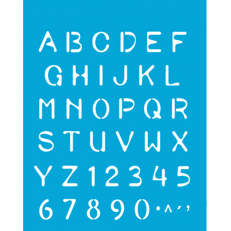 ESTENCIL SIMPLES 20X25 ALFABETO SIMPLES