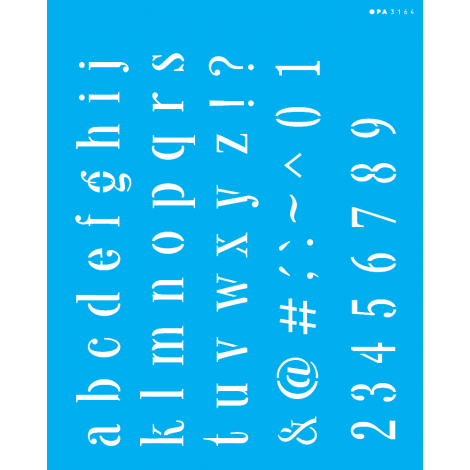 ESTENCIL SIMPLES 20X25 ALFABETO MINUSCULO FARMHOUSE