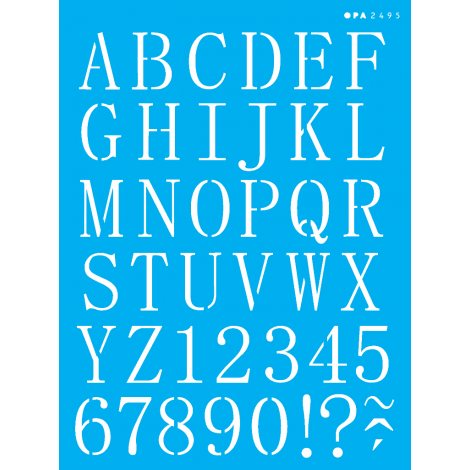 ESTENCIL SIMPLES 15X20 ALFABETO RETO MAIUSCULO