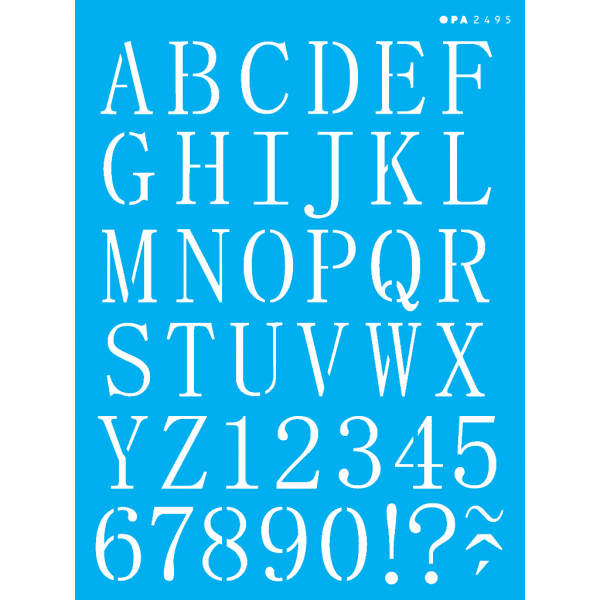 ESTENCIL SIMPLES 15X20 ALFABETO RETO MAIUSCULO