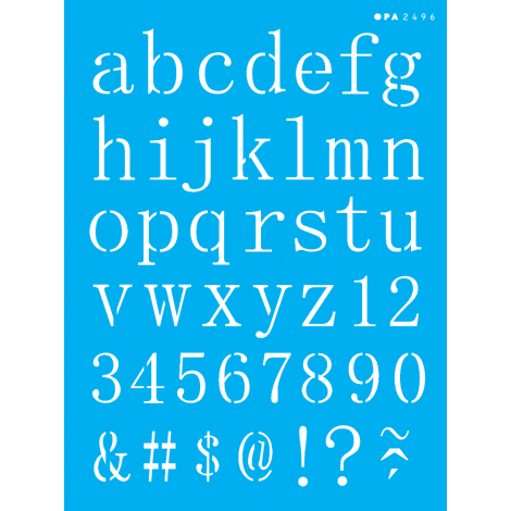 ESTENCIL SIMPLES 15X20 ALFABETO RETO MINUSCULO