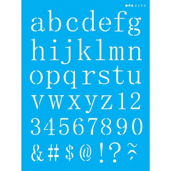 ESTENCIL SIMPLES 15X20 ALFABETO RETO MINUSCULO