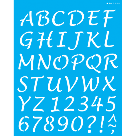 ESTENCIL SIMPLES 20X25 ALFABETO LUCINDA MAIUSCULO