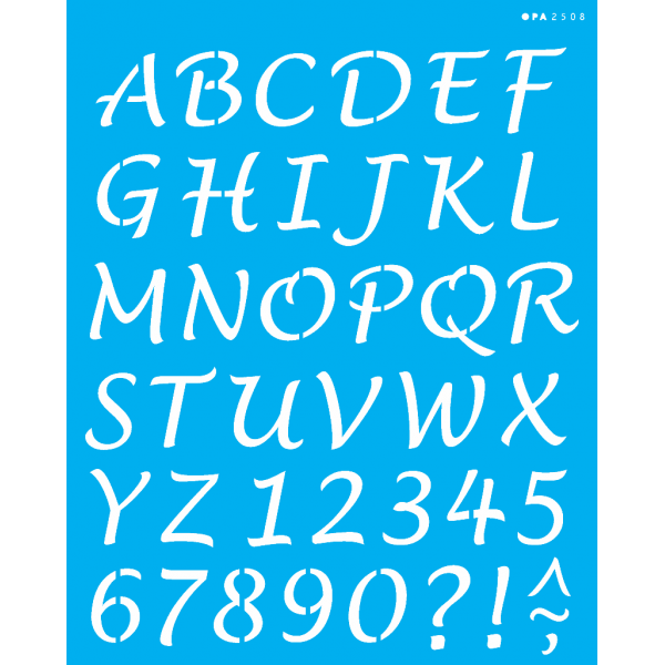 ESTENCIL SIMPLES 20X25 ALFABETO LUCINDA MAIUSCULO