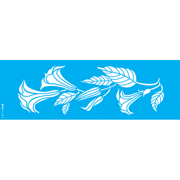 ESTENCIL SIMPLES 10X30 FLORES TROMBETA DE ...