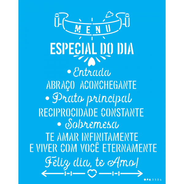 ESTENCIL SIMPLES 20X25 MENU DO DIA