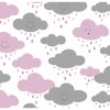 TECIDO TRICOLINE NUVEM ROSA 100% ALGODÃO - 05X1,50M