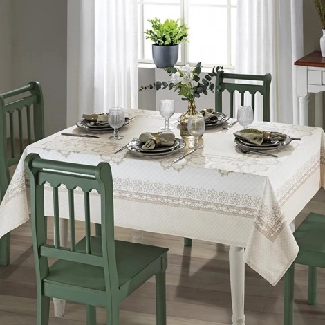 TOALHA DE MESA CLEAN ATHENAS ESTAMPADA RENDA 02 1,40X1,80M
