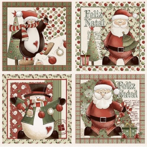 TECIDO TRICOLINE DIGITAL BLOCOS NATAL 100% ALGODÃO - 0,5X1,5M