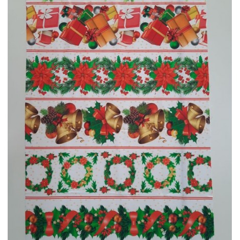 TECIDO TRICOLINE COLEÇÃO DIGITAL NATAL 2023 FAIXAS - 0,5X1,5M