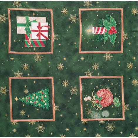 TECIDO TRICOLINE COLEÇÃO NATAL 2023 BLOCOS DE NATAL FD VERDE R1 - 0,5X1,5M