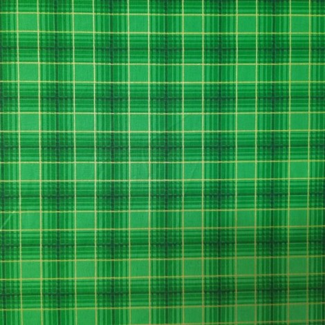 TECIDO TRICOLINE COLEÇÃO NATAL 2023 XADREZ MEDIO VERDE R1 - 0,5X1,5M